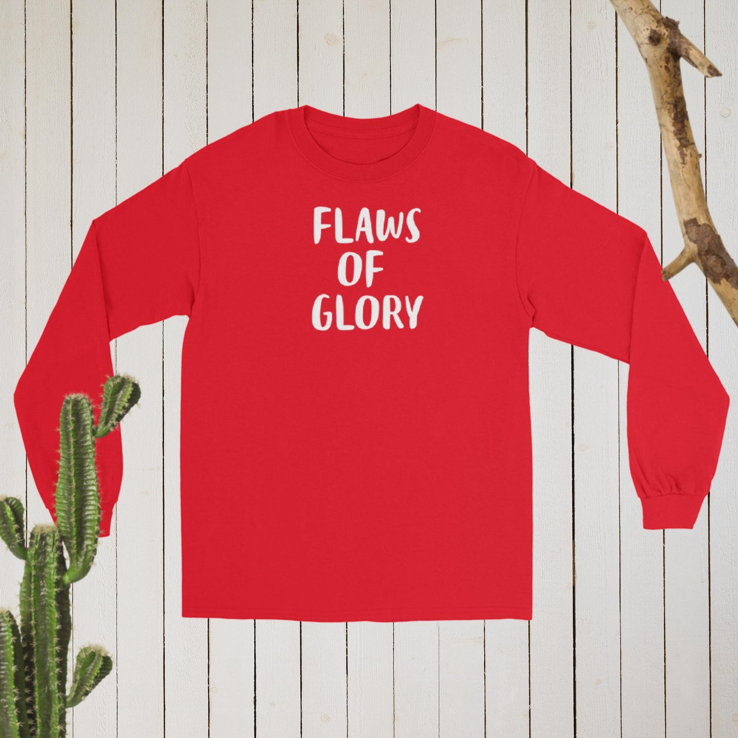Men’s Long Sleeve Shirt (Flaws Of Glory)
