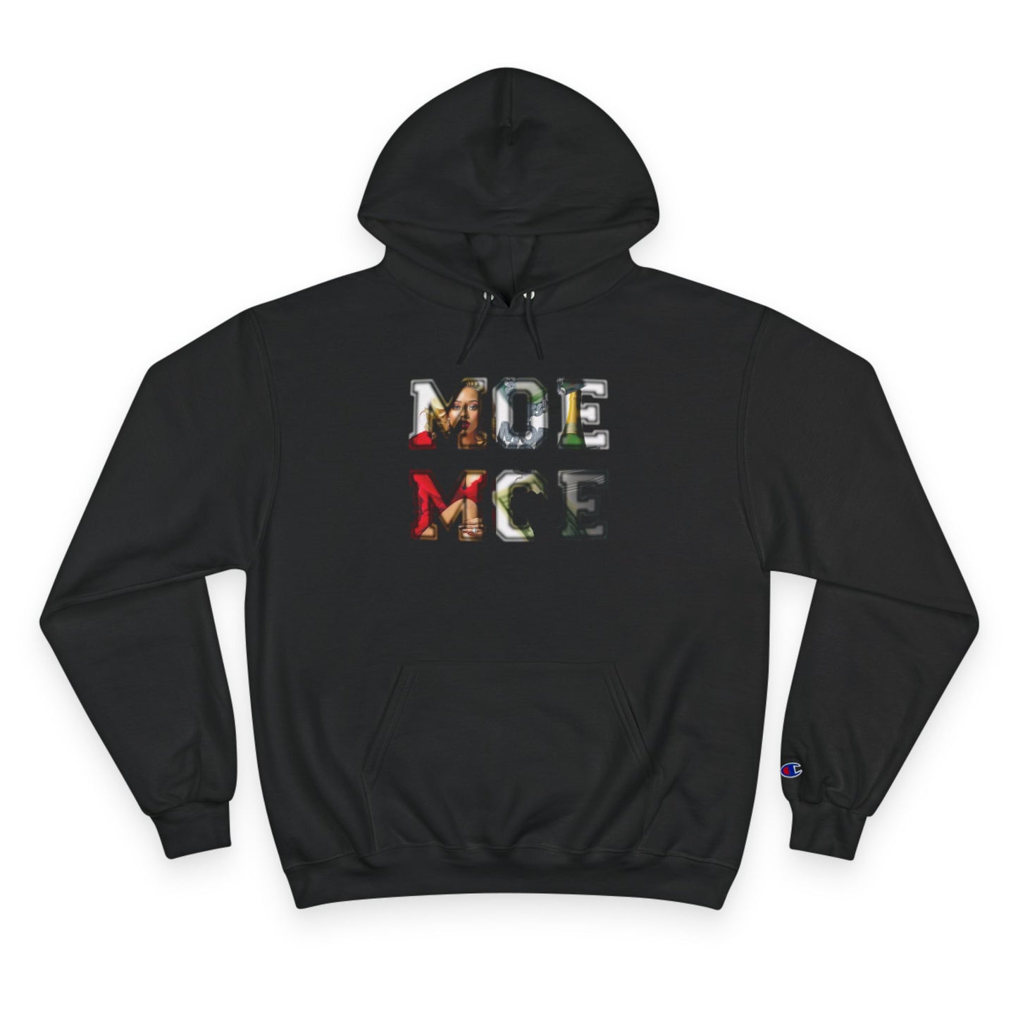 Champion Hoodie — Moe Moe  Blurred Letter Graphic Pullover