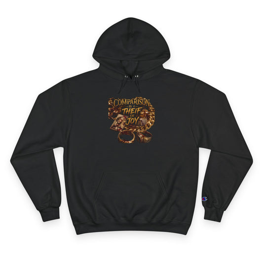 Champion Hoodie — "Comparison: Thief of Joy" Vintage Snake Graphic Hoodie
