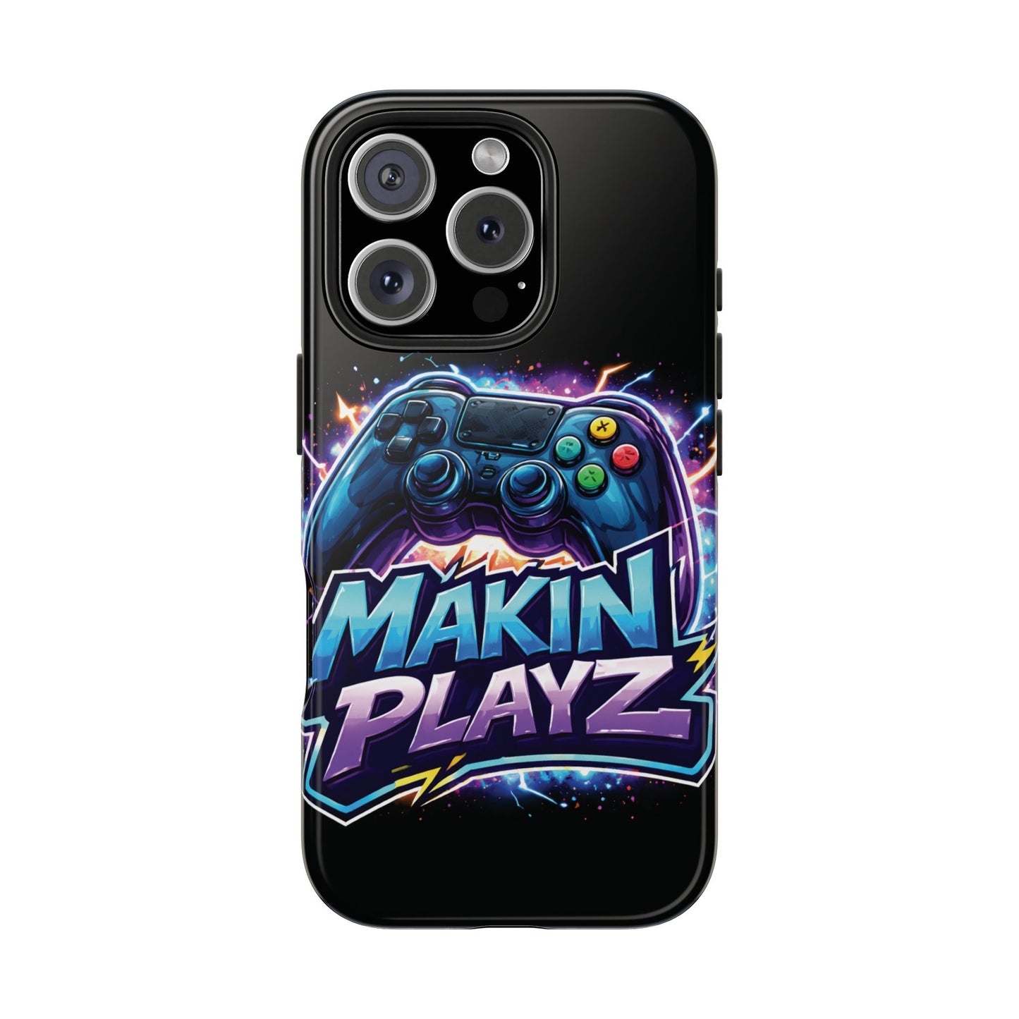 Gaming Phone Case — "Makin Playz" Colorful Controller Design
