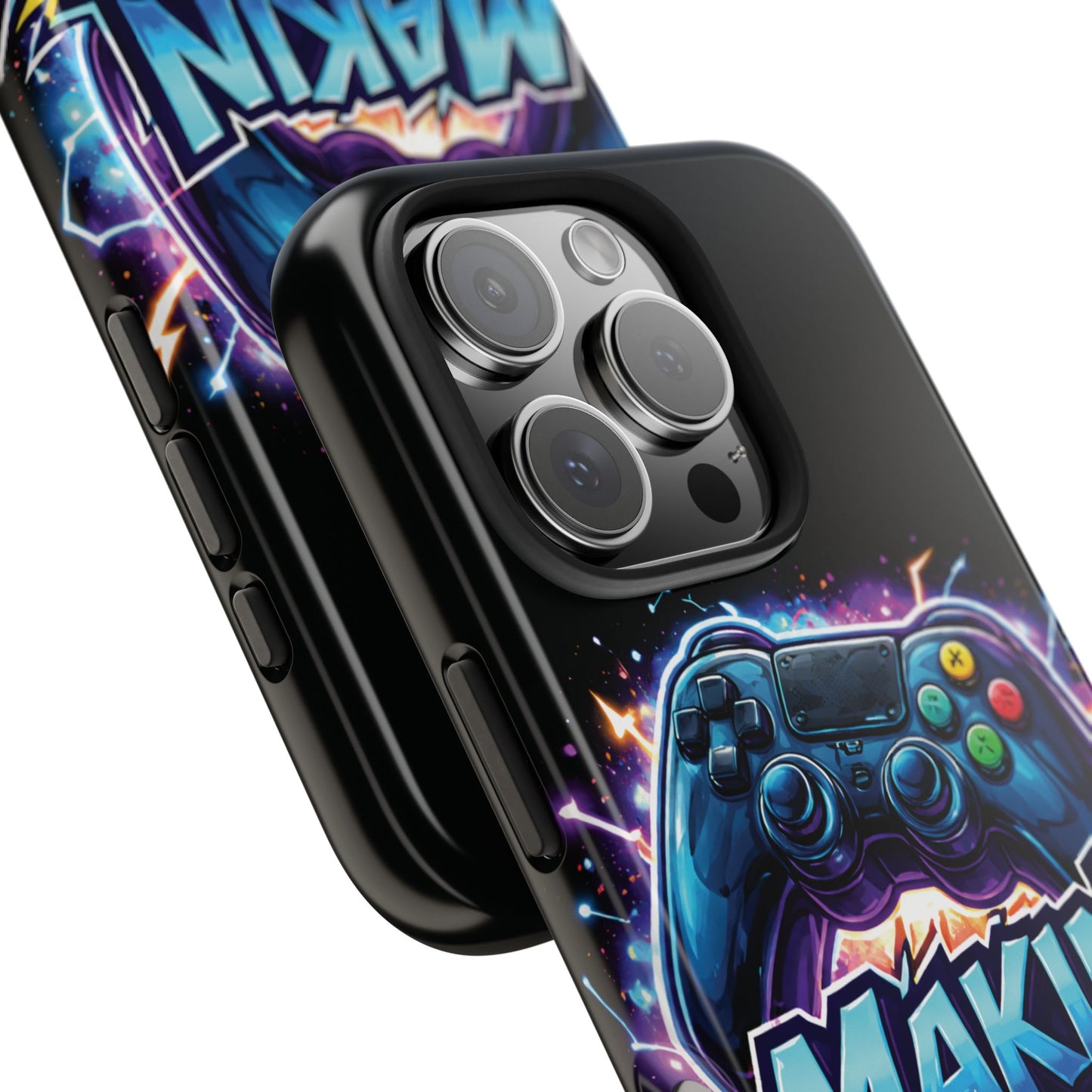 Gaming Phone Case — "Makin Playz" Colorful Controller Design
