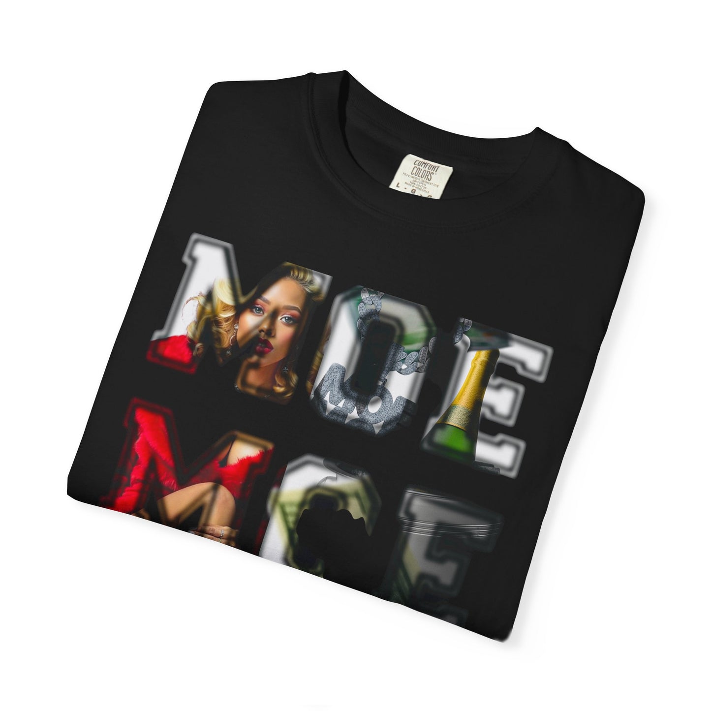Moe Moe Graphic T-Shirt — Retro Collage Letter Art Tee
