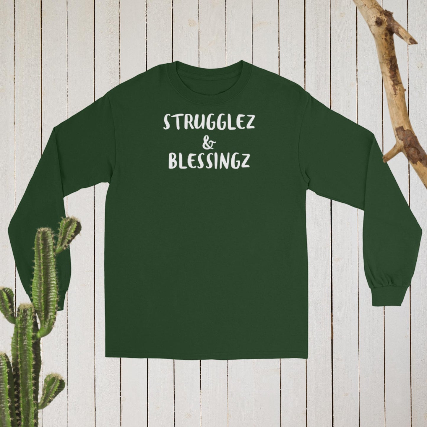 Men’s Long Sleeve Shirt (Strugglez&Blessingz)